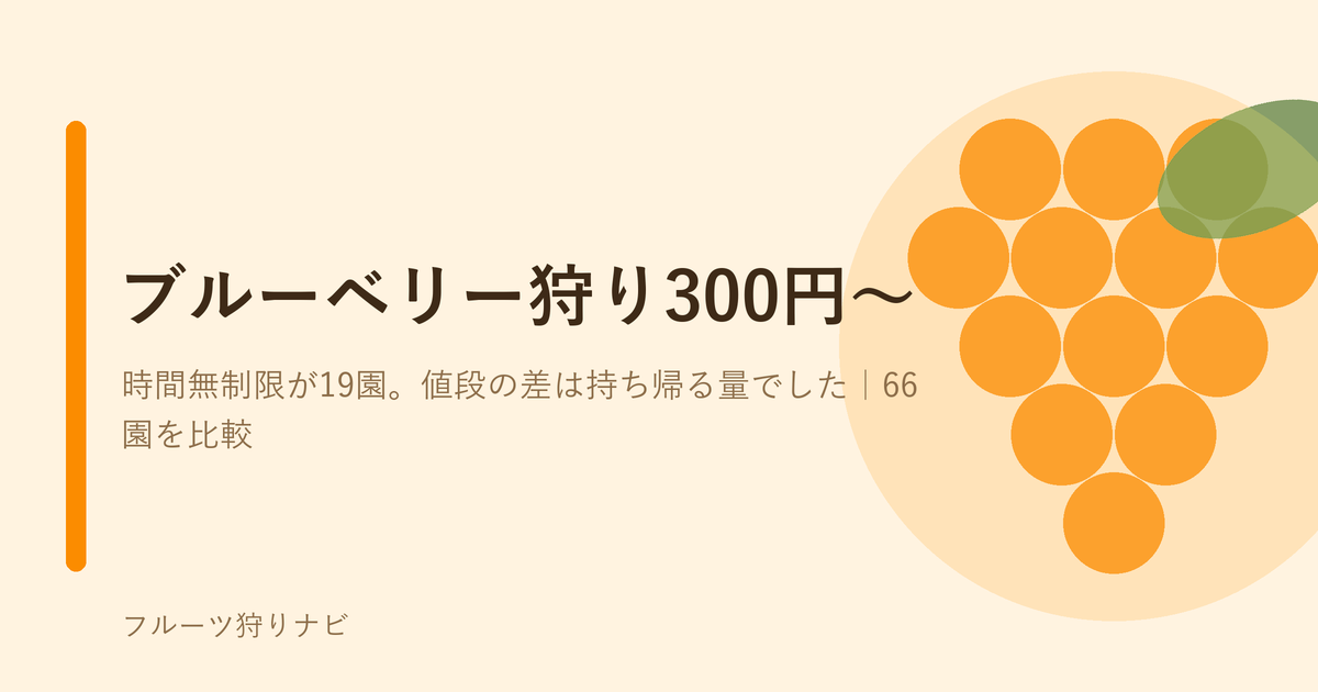 ブルーベリー狩りの料金の仕組みを示すイメージ画像