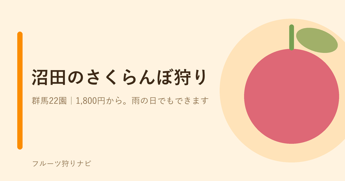 沼田のさくらんぼ狩りのイメージ