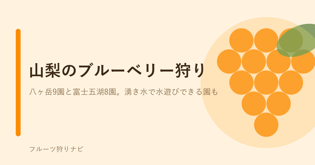 山梨県の八ヶ岳と富士五湖でブルーベリー狩りができる農園を示すイメージ画像