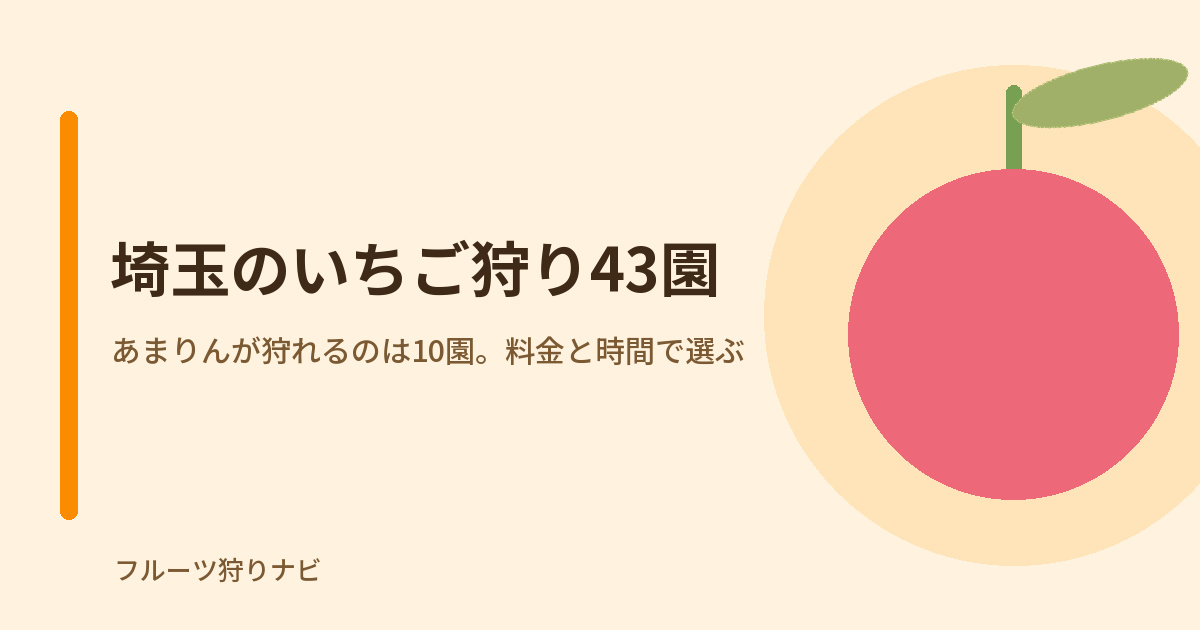 埼玉のいちご狩り43園。あまりんが狩れるのは10園